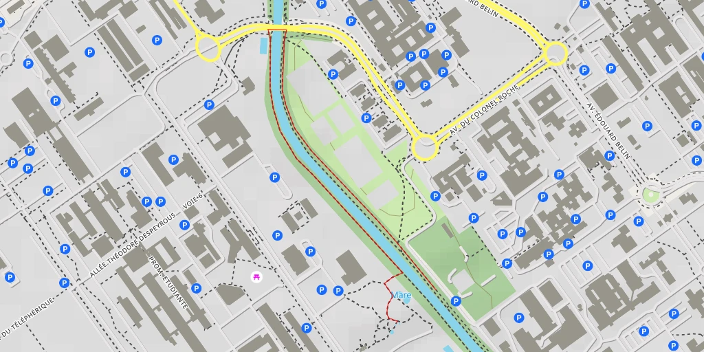 Carte de l'itinéraire :  La Mare - Cours Rosalind Franklin - Toulouse