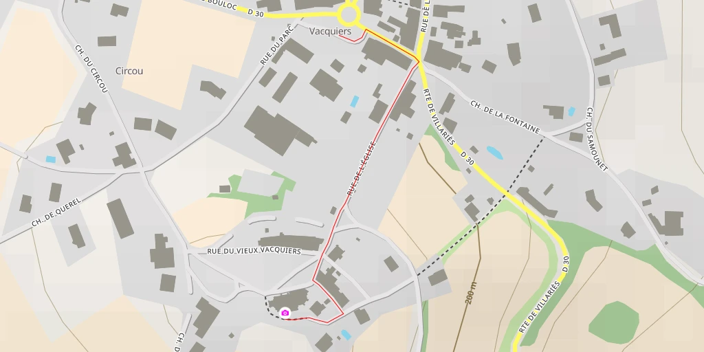 Map of the trail for AI - Monument aux morts - Vacquiers