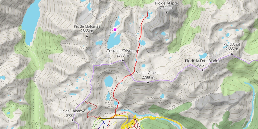 Carte de l'itinéraire :  Orri de Petsigue - Paserelle