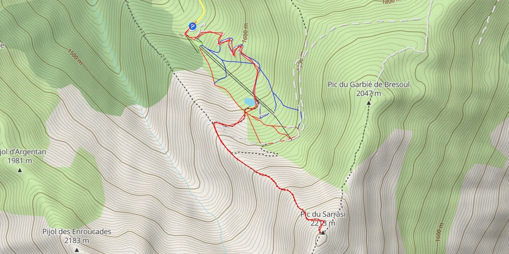 Carte de l'itinéraire :  Pic du Sarrasi