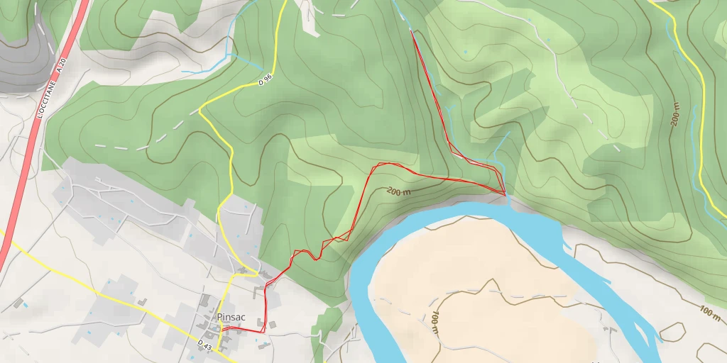 Carte de l'itinéraire :  Route de Mas Lacroix - Route de Mas Lacroix