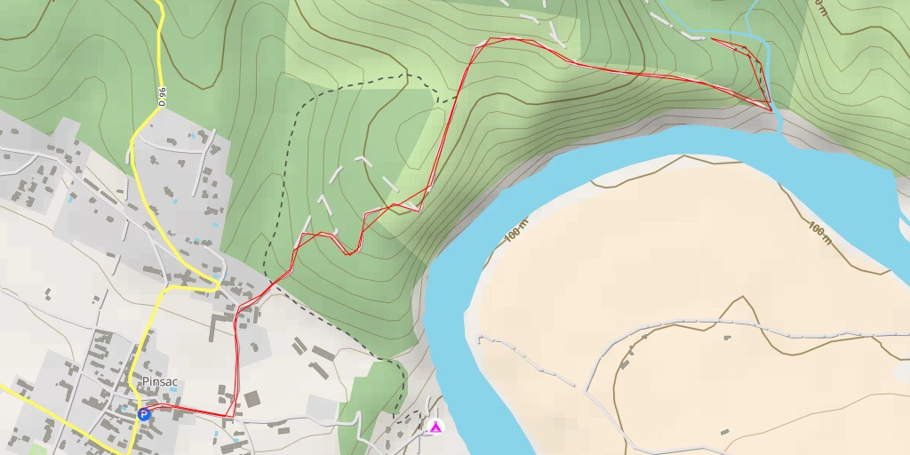 Carte de l'itinéraire :  Grotte de Théou - Route de Mas Lacroix