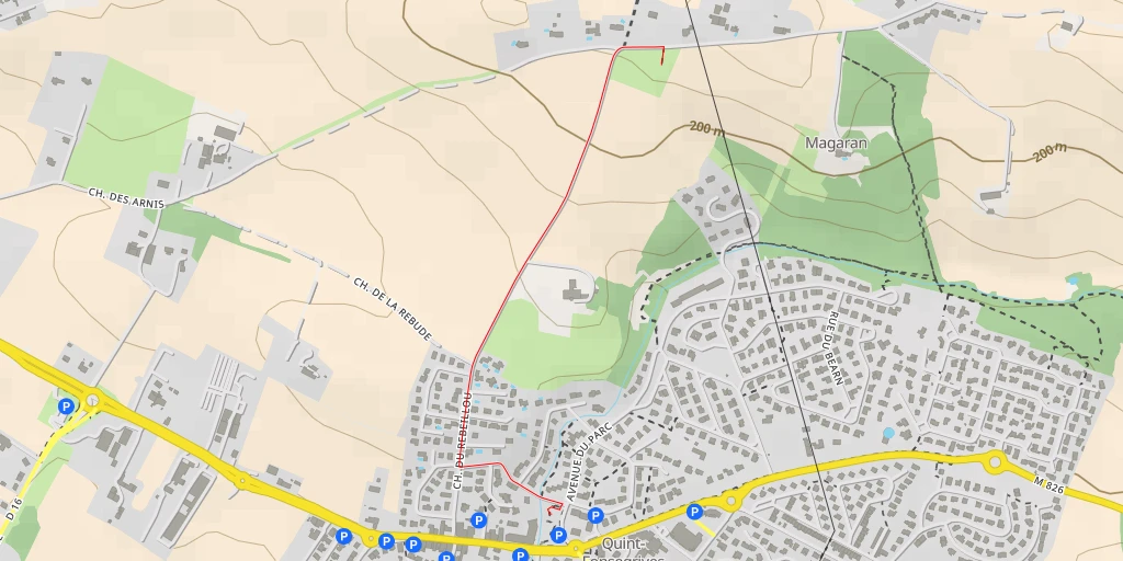 Map of the trail for AI - Impasse du Rebeillou - Quint-Fonsegrives