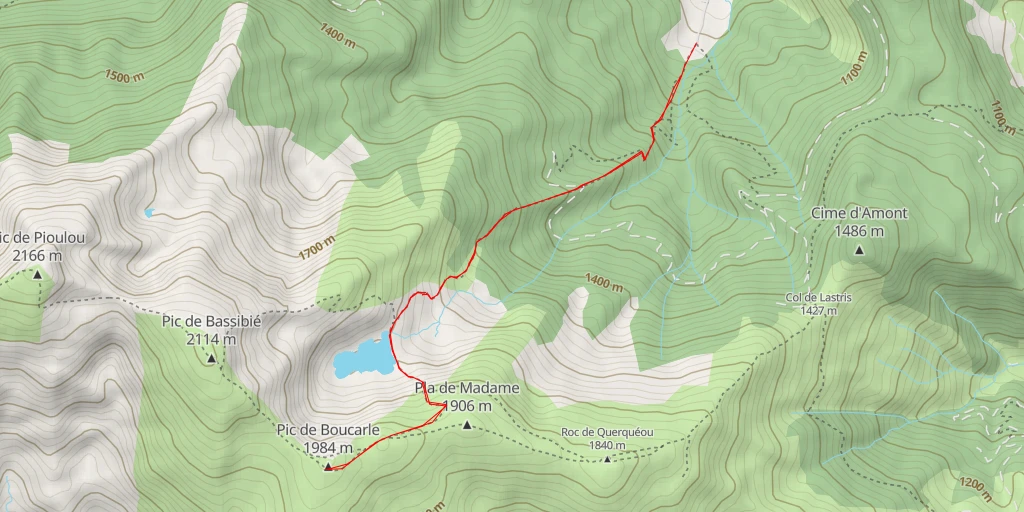 Map of the trail for Pic de Boucarle