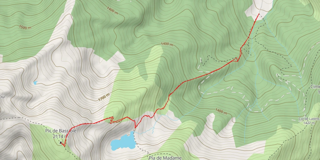 Carte de l'itinéraire :  Pic de Bassibié