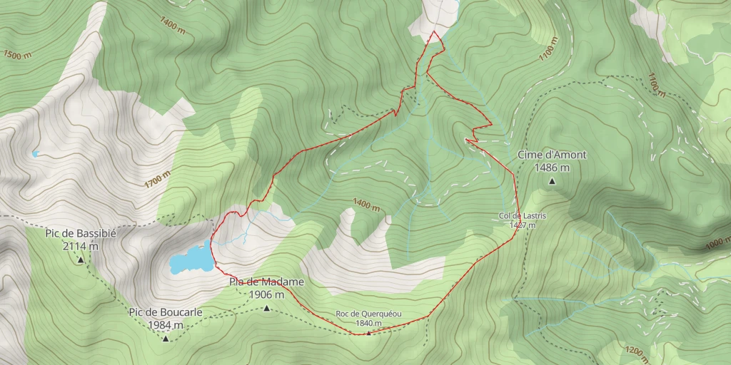 Carte de l'itinéraire :  Roc de Querquéou