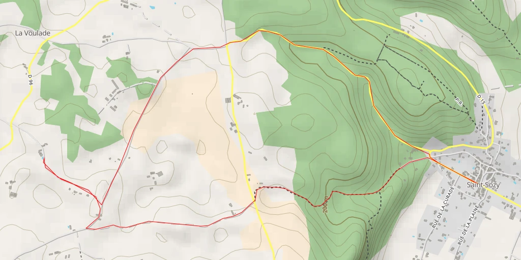 Carte de l'itinéraire :  Route de la Rebastide - Route de la Rebastide