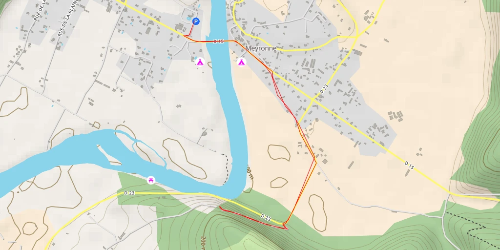 Map of the trail for AI - Grotte de l'oratoire - Meyronne