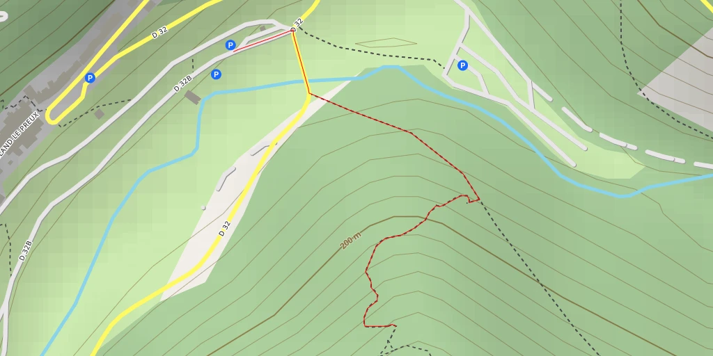 Map of the trail for AI - P5 - Parking ls Vallée - Rocamadour