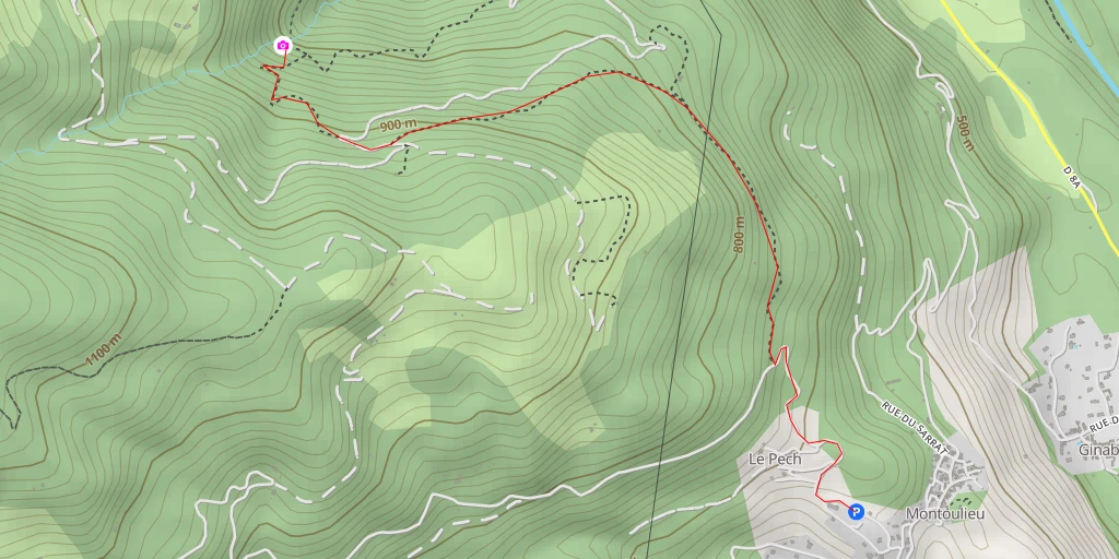 Carte de l'itinéraire :  Route Forestière de Bartat