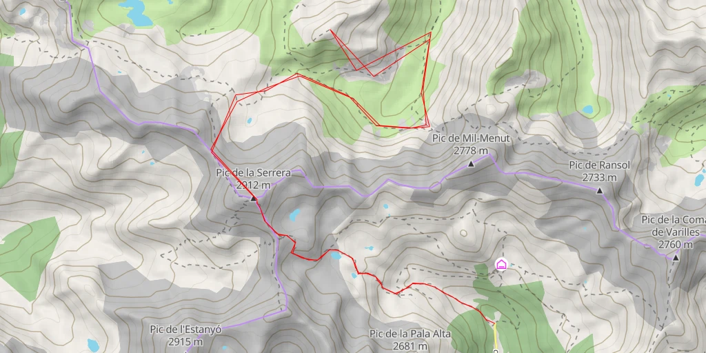 Carte de l'itinéraire :  Pic de l'Estagnol