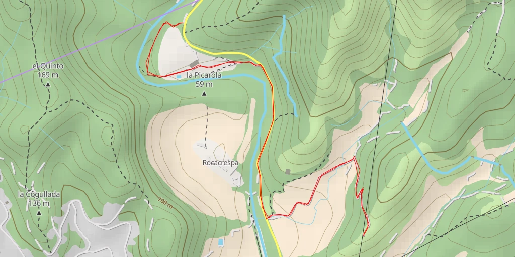 Map of the trail for la Caseta - Cubelles