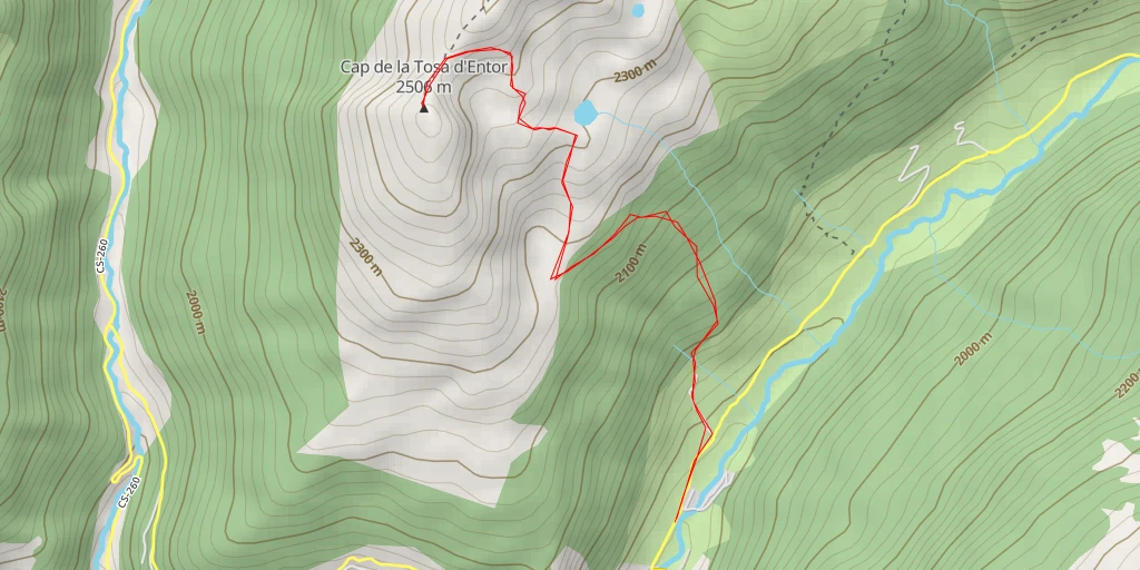 Carte de l'itinéraire :  Cap de la Tosa d'Entor