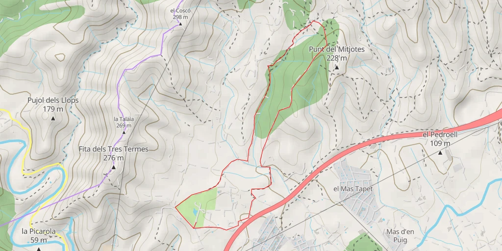 Map of the trail for Camí de les Mesquites - Camí de les Mesquites