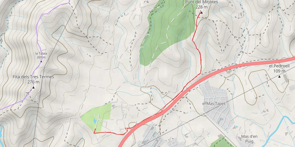 Map of the trail for Punt del Mitjotes