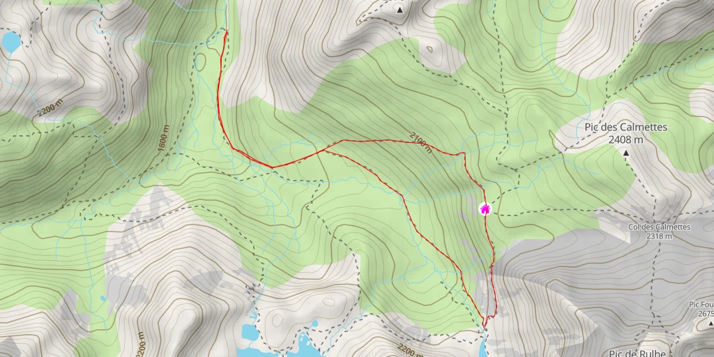 Carte de l'itinéraire :  Refuge du Rulhe