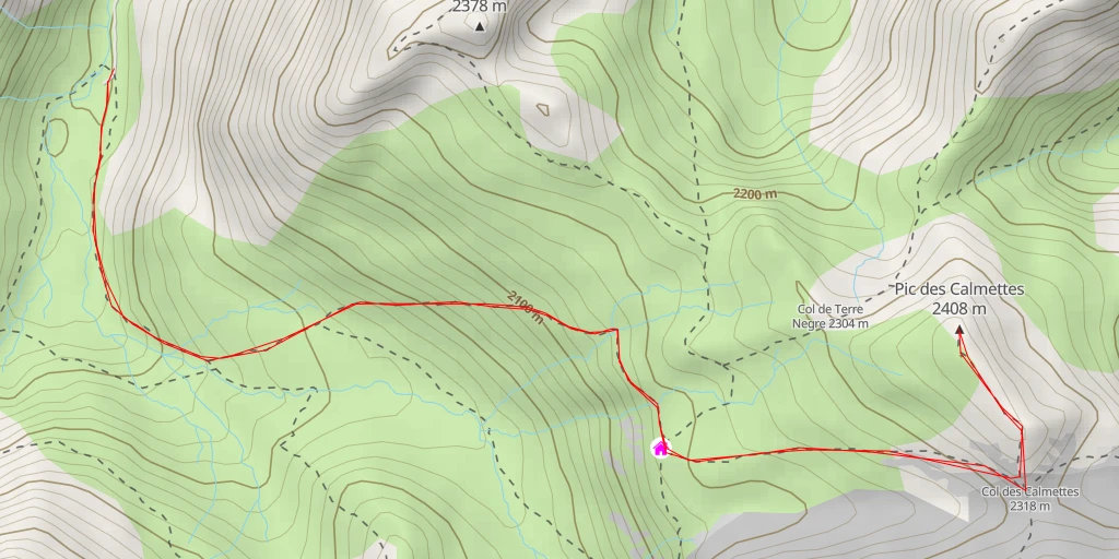 Carte de l'itinéraire :  Pic des Calmettes