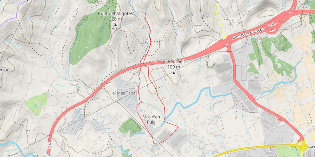 Map of the trail for Camí de Vilanova i la Geltrú al Mas de l'Artís - Camí de Vilanova i la Geltrú al Mas de l'Artís