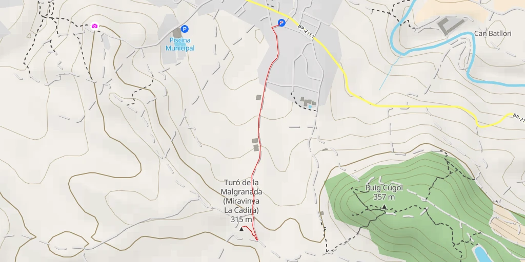 Map of the trail for Miravinya La Cadira