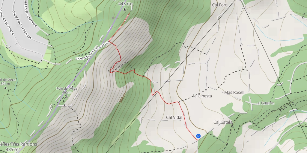 Map of the trail for Penya de l'Escofet