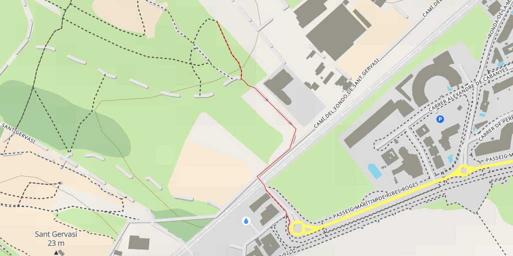 Map of the trail for barraca de pedra seca 11131 - Camí del Fondo de Sant Gervasi