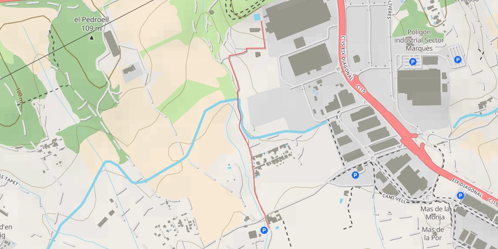 Map of the trail for Prysmian, cables and systems - Avinguda del Coll d'en Ferran