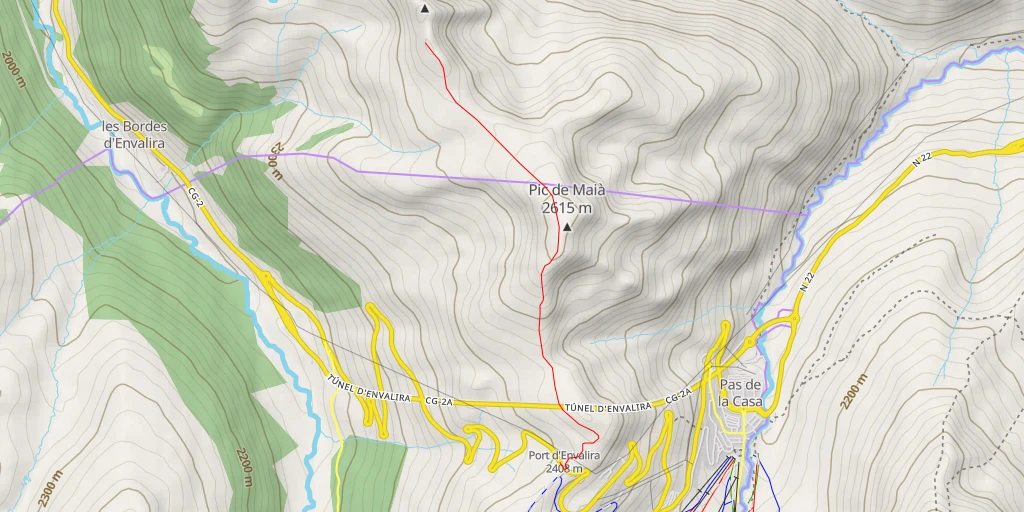 Carte de l'itinéraire :  Pic d'Ortafà I