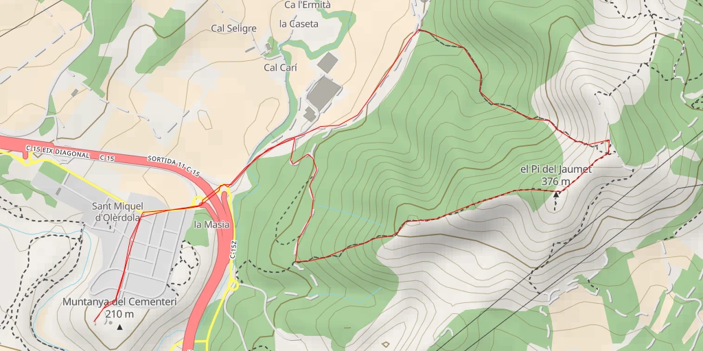 Map of the trail for Penya del Papiol