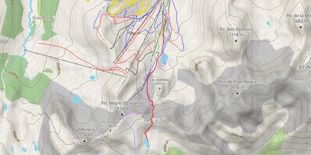 Carte de l'itinéraire :  Estany Negre de les Passaderes