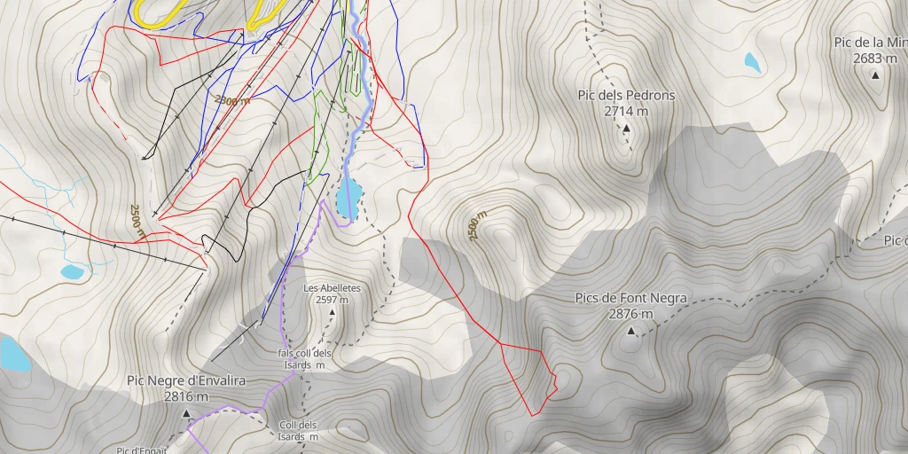 Map of the trail for L'Esquella - Sommet N Couloir Central