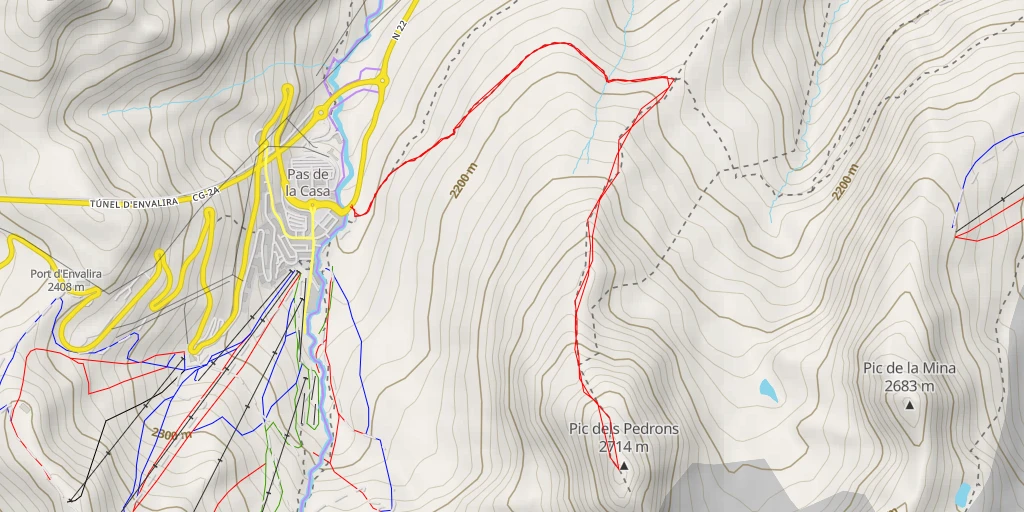 Map of the trail for Pic dels Pedrons