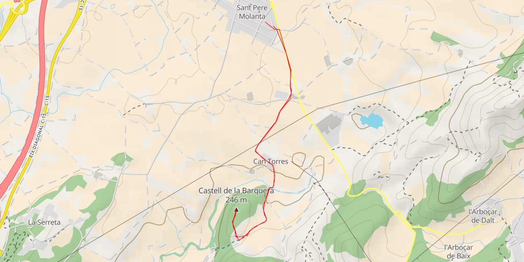 Map of the trail for Castell de la Barquera