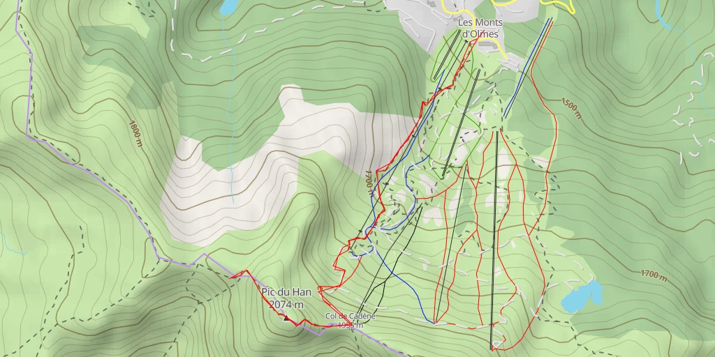 Carte de l'itinéraire :  Rue du Montagnard