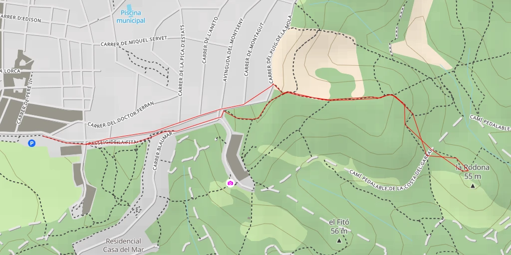 Map of the trail for la Rodona