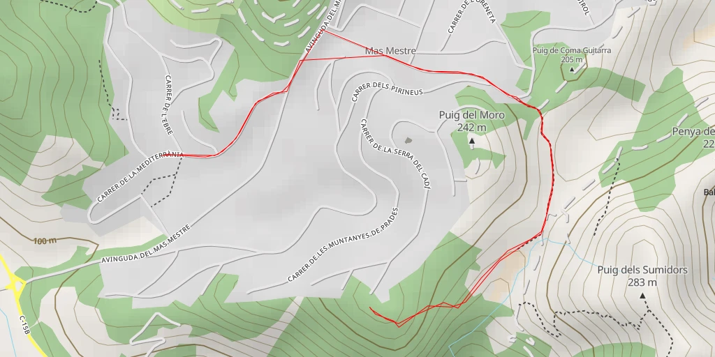 Map of the trail for Carrer del Montsant - Carrer del Montsant