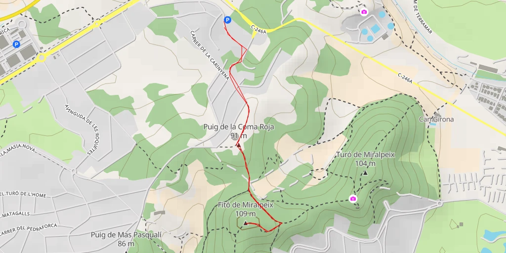 Map of the trail for Fitó de Miralpeix