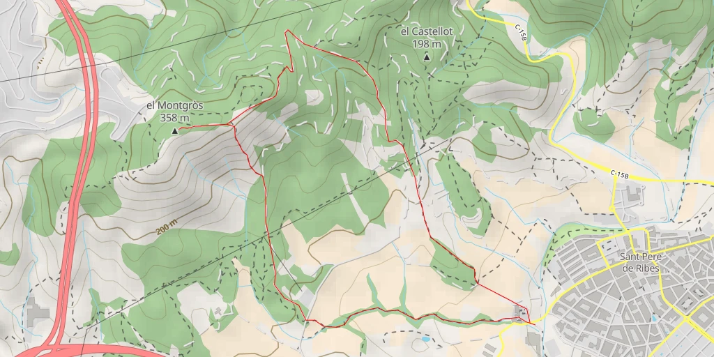 Map of the trail for el Montgròs