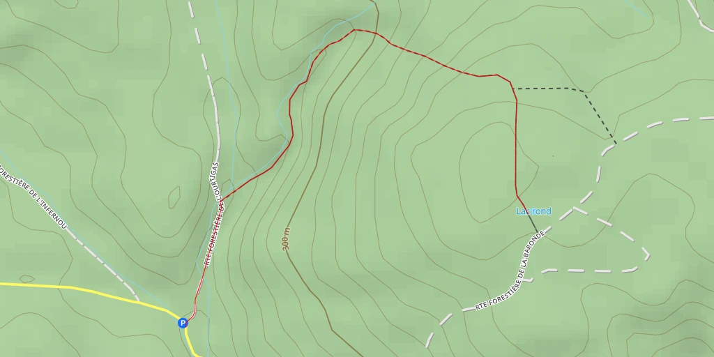 Carte de l'itinéraire :  Lac rond