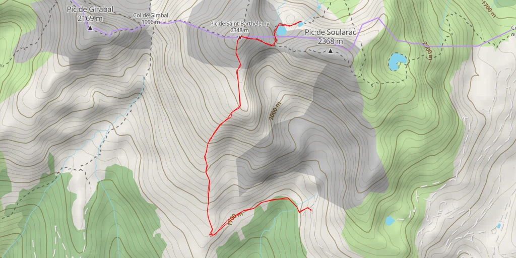 Carte de l'itinéraire :  Sentier du talc