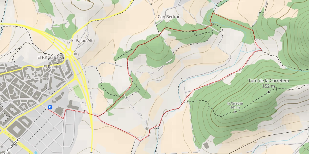 Carte de l'itinéraire :  pou de pedra seca 202 - continue