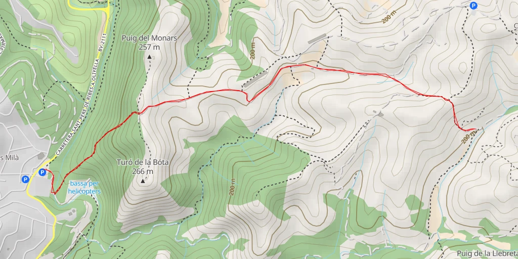 Map of the trail for la Mesquita - Camí d'Aliona