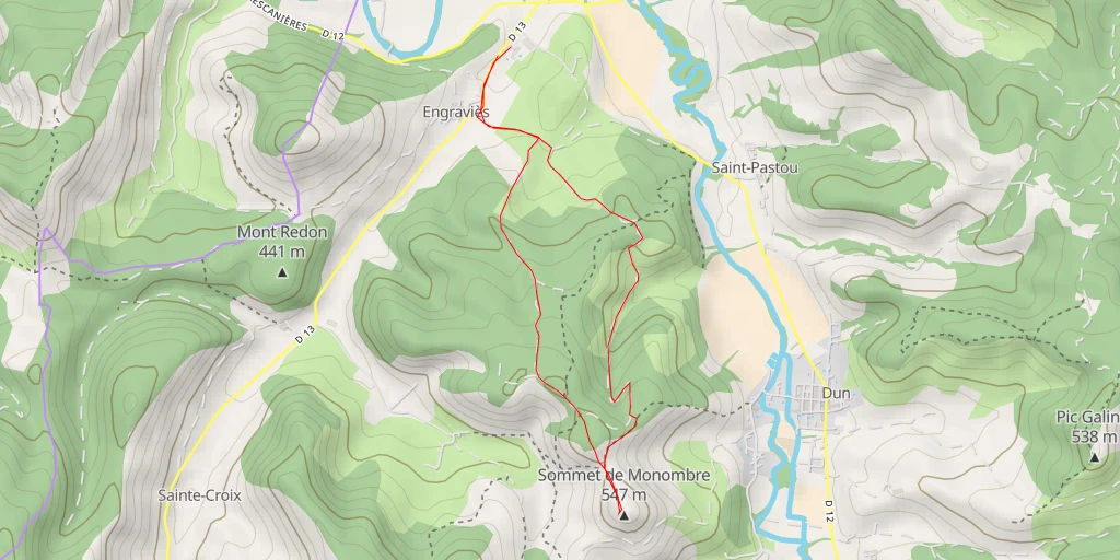 Carte de l'itinéraire :  Sommet de Monombre