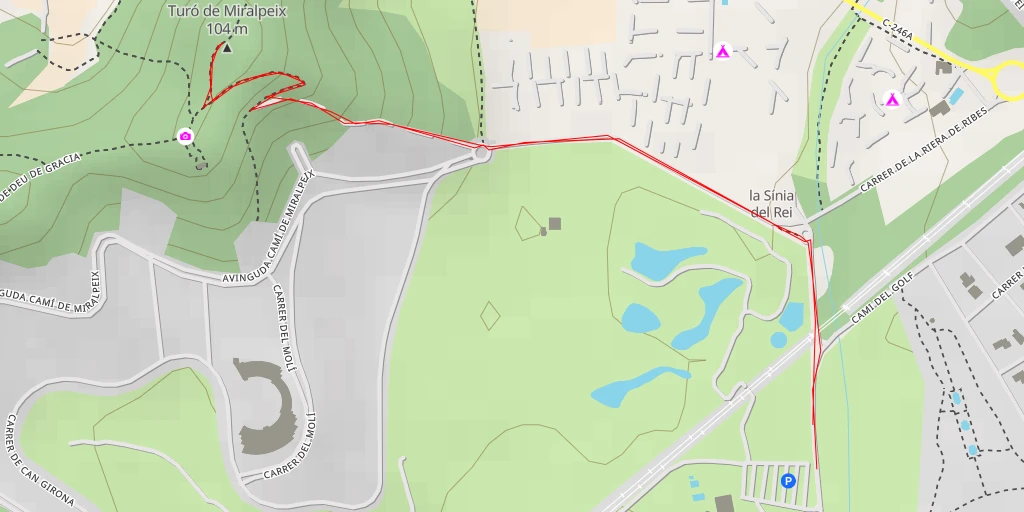 Map of the trail for Turó de Miralpeix