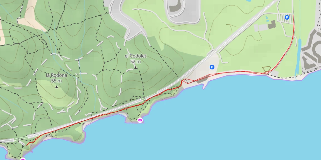 Map of the trail for Camí Pedalable de la Costa del Garraf