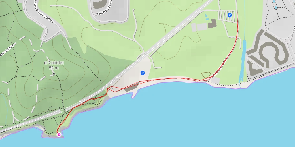 Map of the trail for Punta de les Coves