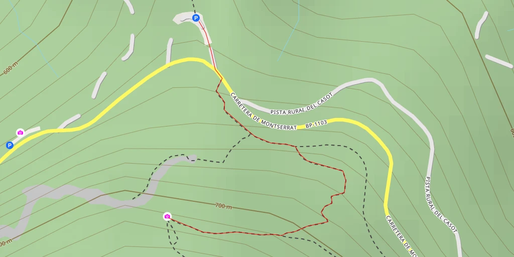 Map of the trail for Plaça de Catalunya