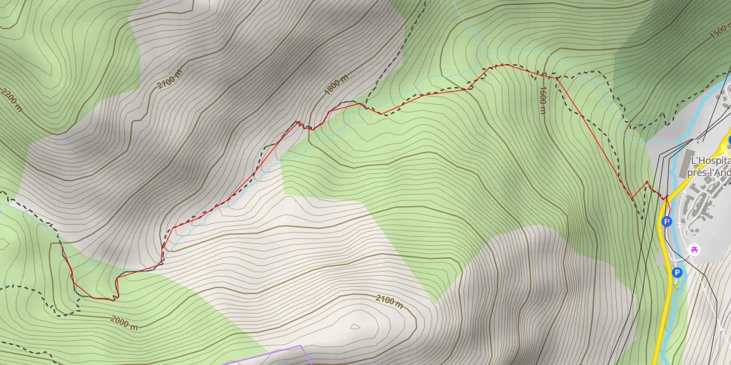 Carte de l'itinéraire :  Cascade du Taureau