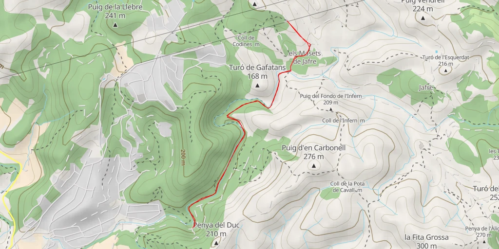 Carte de l'itinéraire :  Turó dels Ametllers