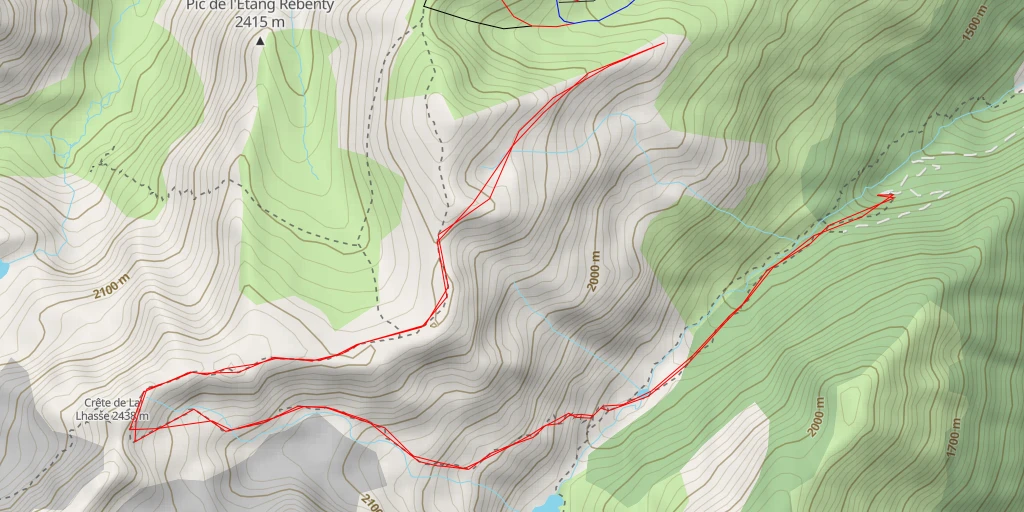 Carte de l'itinéraire :  Sommet de la Gadine