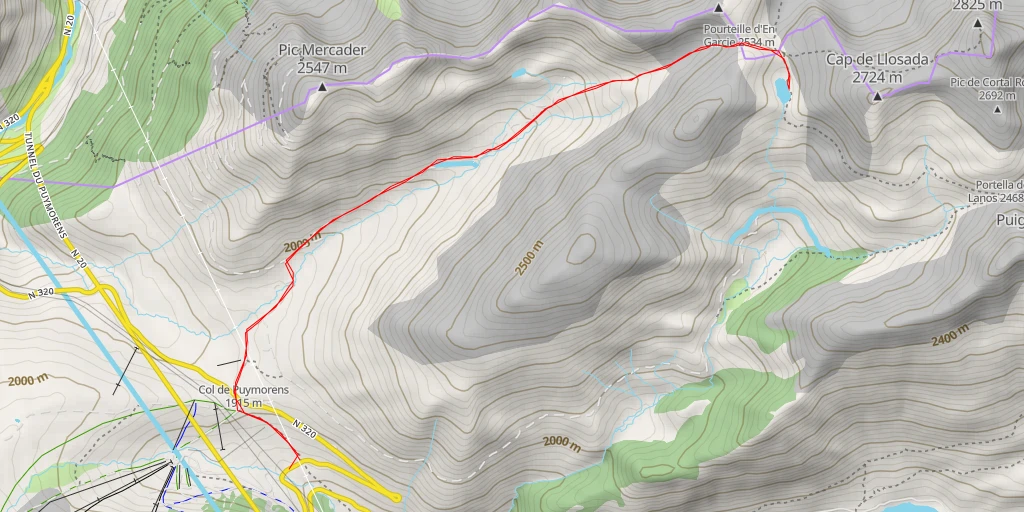 Carte de l'itinéraire :  Estany de Coma d'Or